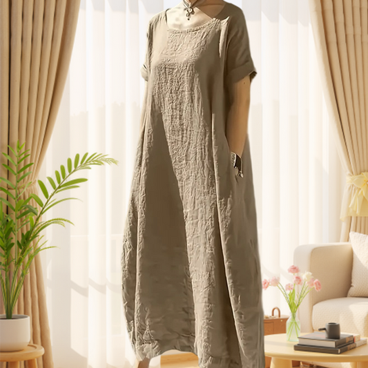 Effen maxi-jurk met losse pasvorm voor dames