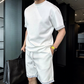 Heren Zomer Minimalistische 2-delige Set: Top met Korte Mouwen & Korte Broek