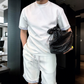 Heren Zomer Minimalistische 2-delige Set: Top met Korte Mouwen & Korte Broek