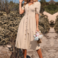 Dames casual jurk met V-hals en knoopsluiting