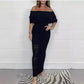 Dames Elegante Maxi Jurk met Blote Schouders
