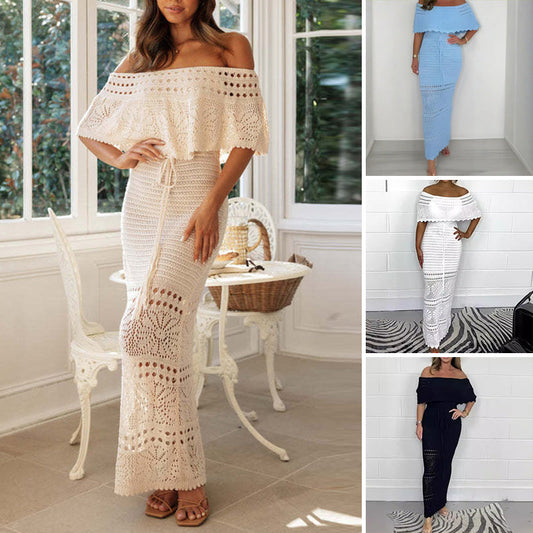 Dames Elegante Maxi Jurk met Blote Schouders