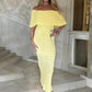 Dames Elegante Maxi Jurk met Blote Schouders