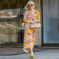 Dames Elegante Jurk met Print en 3/4 Mouwen