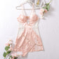 Sexy Lace Spaghetti Strap Dress Thong 2-Piece Set