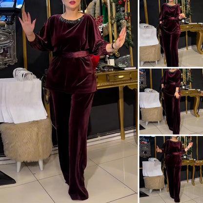 👗🌟 Nieuwe fluwelen tweedelige set voor 2025, modieus en slankmakend, een elegante nieuwe keuze!