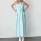 Elegant Square Neck Spaghetti Strap Dress
