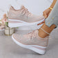 Ademende sneakers van mesh met strass-versiering