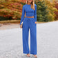 Women's Trendy Top & Wide Leg Pants Two-Piece Set