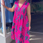 Mouwloze maxi-jurk met print voor dames