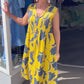 Mouwloze maxi-jurk met print voor dames