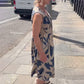Mouwloze maxi-jurk met print voor dames