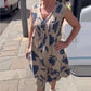 Mouwloze maxi-jurk met print voor dames