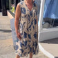 Mouwloze maxi-jurk met print voor dames