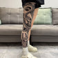 Rekbare Beenmouw met Tattoo-Print