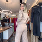 Dames Tweedelige Set: Lange Mouw Top & Hoge Taille Broek
