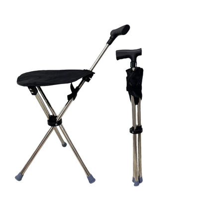 2-in-1 opvouwbare wandelstok met stoel