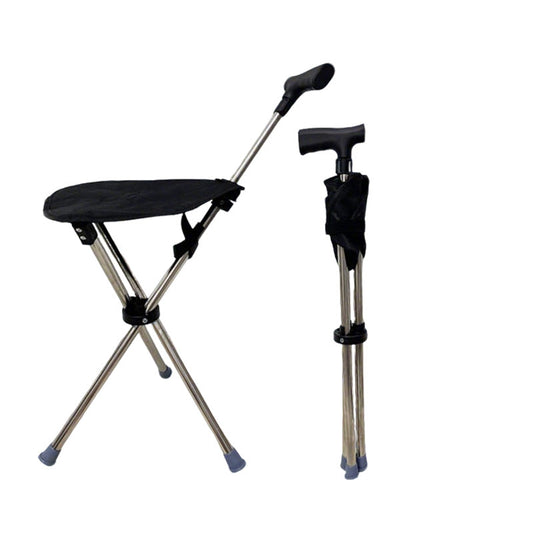 2-in-1 opvouwbare wandelstok met stoel