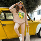 Stijlvolle sweatshirt met print en broek 2-delige set