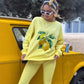 Stijlvolle sweatshirt met print en broek 2-delige set