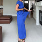 Gesmokte top & wijde broek set voor dames