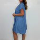 Dames Casual Effen Korte Jurk met Knopen