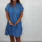 Dames Casual Effen Korte Jurk met Knopen