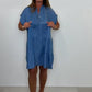 Dames Casual Effen Korte Jurk met Knopen
