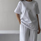 Dames Casual Effen 2-Delige Set – Top & Broek met Wijde Pijpen