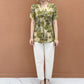 Elegante V-hals blouse met print en knopen