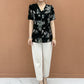 Elegante V-hals blouse met print en knopen