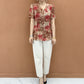 Elegante V-hals blouse met print en knopen