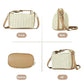 Stijlvolle Stro Crossbody Tas voor Dames met Afneembare Schouderriem en Gespdesign