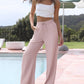 Effen Kleur Casual Broek met Trekkoord
