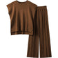 Women’s Cap-Sleeve Top & Wide-Leg Pants Set