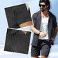 Heren 2-delig Set: Overhemd met Korte Mouwen & Shorts met Hoge Taille