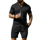 Heren 2-delig Set: Overhemd met Korte Mouwen & Shorts met Hoge Taille