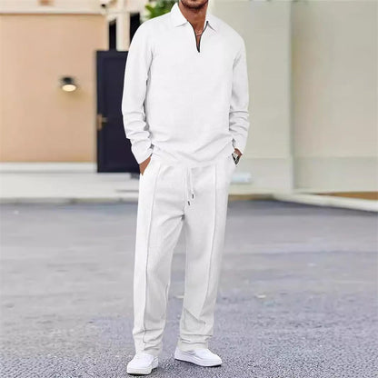 🌟Autumn Hot Sale🎉Men’s Waffle Knit Sweatshirt & Straight-Leg Pants Set