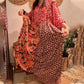 Women's Printed Pleated Maxi Dress