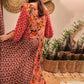 Women's Printed Pleated Maxi Dress
