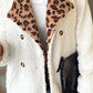 Cozy Coat with Leopard Trim