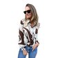 Dames Losse Blouse met Artistieke Print