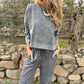 Dames Sweater met Ronde Hals & Broek met Trekkoord Set