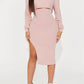 Elegant Slim-Fit Set - Crop Top & Body-Hugging Dress