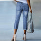 Damesmode jeans met hoge taille