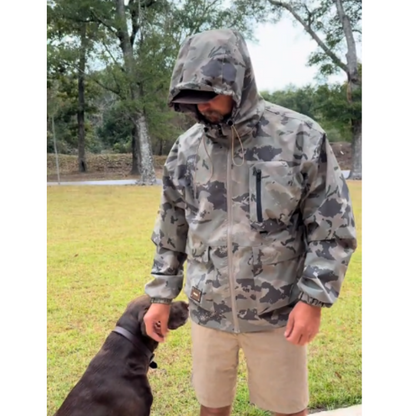 Heren camouflage jas met capuchon en meerdere zakken