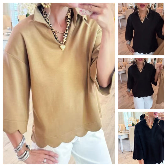 Dames Casual Top in Effen Kleur