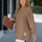 🔥 Lange Mouw Pullover met Rits Slit – Casual Sweatshirt Jurk voor Dames
