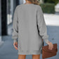 🔥 Lange Mouw Pullover met Rits Slit – Casual Sweatshirt Jurk voor Dames
