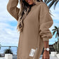🔥 Lange Mouw Pullover met Rits Slit – Casual Sweatshirt Jurk voor Dames